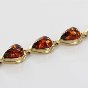 ITALIAN HANDMADE GERMAN BALTIC AMBER BRACELET IN 9CT solid GOLD GBR025-RRP£950!!!