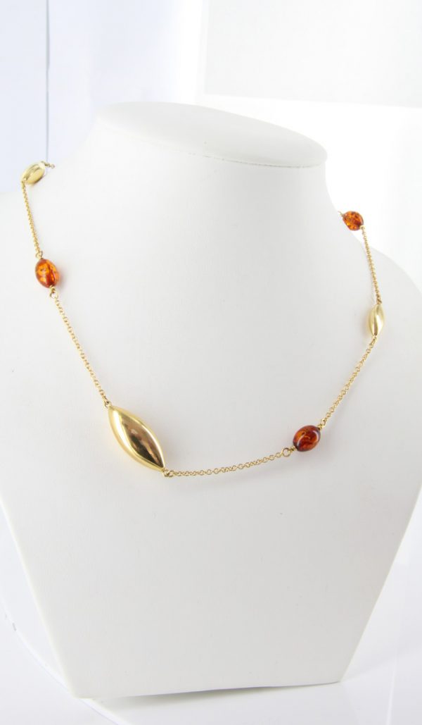 Italian Handmade German Amber Necklace in 18ct solid Gold Setting GN0102 RRP1750!!!