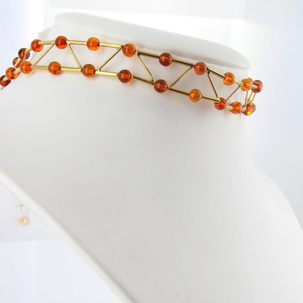 Italian Handmade German Amber Choker Necklace in 18ct solid Gold GN0105 RRP£1950!!!