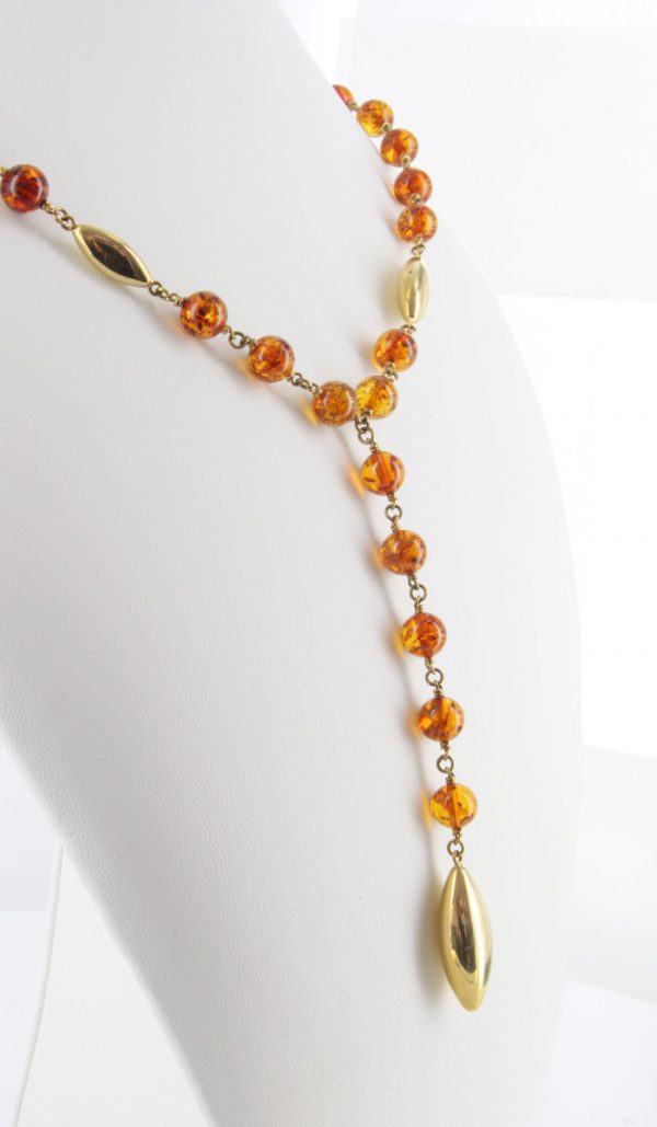Italian Handmade German Amber Necklace in 18ct solid Gold Setting GN0101 RRP£3500!!!