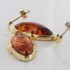 Italian Hand Made 18ct solid Gold Earrings with German Baltic Amber GE0146 RRP£1000!!!