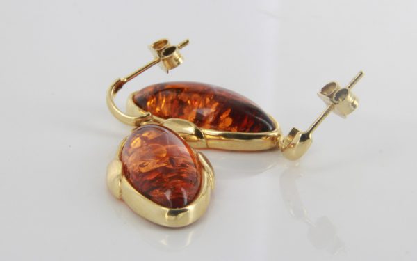 Italian Hand Made 18ct solid Gold Earrings with German Baltic Amber GE0146 RRP£1000!!!