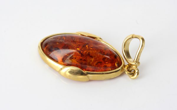 Italian Made Handcrafted 18ct Gold Pendant with German Amber GP0988 RRP£525!!!