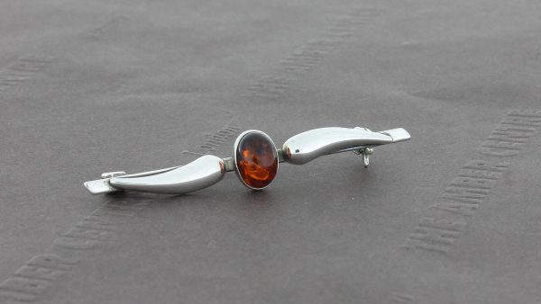 Handmade German Baltic Amber Classic Brooch 925 Solid Silver - BD0103 RRP£30!!!