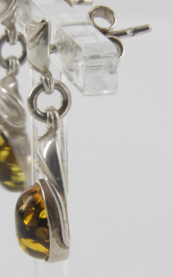 Italian Style German Handmade Baltic Amber 925 Silver Earrings E0083 RRP£35!!!