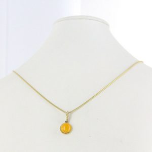 Antique German Butterscotch Baltic Amber Pendant in 9ct solid Italian Gold-GP0046Y RRP£125!!!