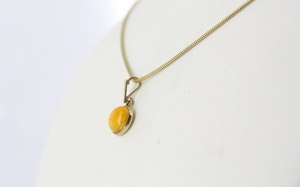 Antique German Butterscotch Baltic Amber Pendant in 9ct solid Italian Gold-GP0046Y RRP£125!!!