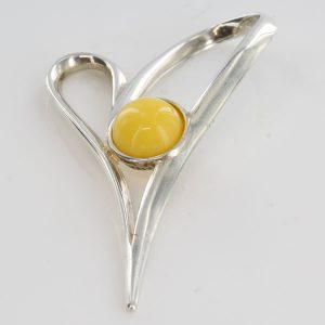 Butterscotch Unique German BALTIC AMBER PENDANT 925 SILVER- PE0112 RRP£75!!