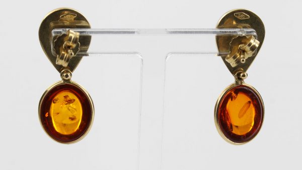 Italian Made Classic Baltic Amber in 14ct Gold Drop Earrings GE0366 RRP£595!!!