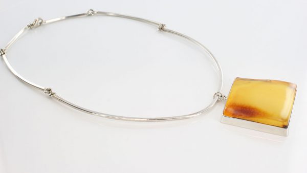 Butterscotch Handmade Amber Necklace German Baltic Amber 925 Silver-N129 RRP£499!!!