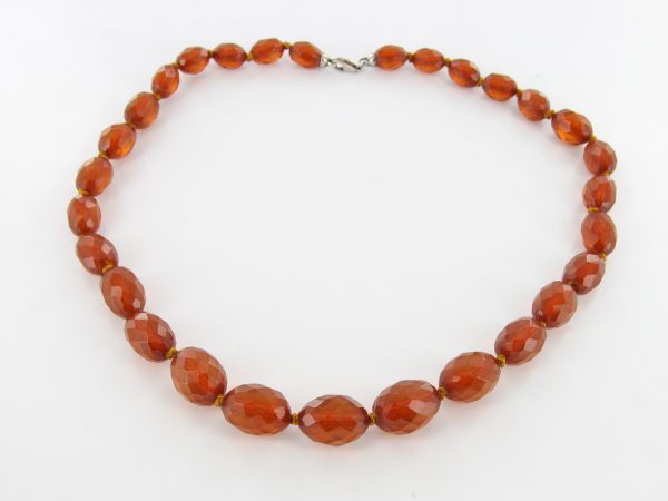 Antique German Red Honey Baltic Amber Unique Beaded Necklace A0122 RRP£1000!!