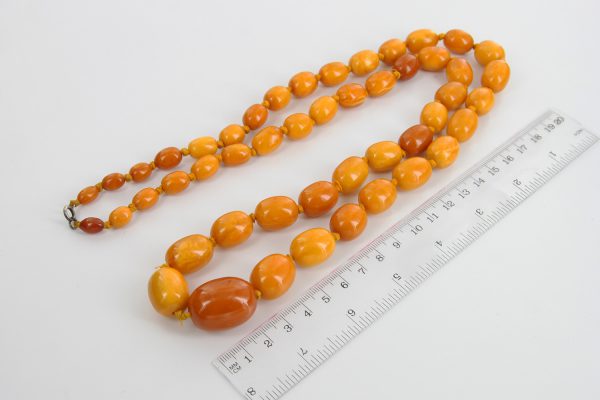 Antique German Baltic Amber Unique Butterscotch Beaded Necklace A0133 RRP£9950!!