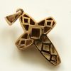Italian Handcrafted Unique German Amber 9ct solid Gold Cross Pendant GP0168 RRP£325!!!