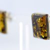 Italian Made Large German Green Baltic Amber Studs 9ct Gold GS0140G RRP £275!!!