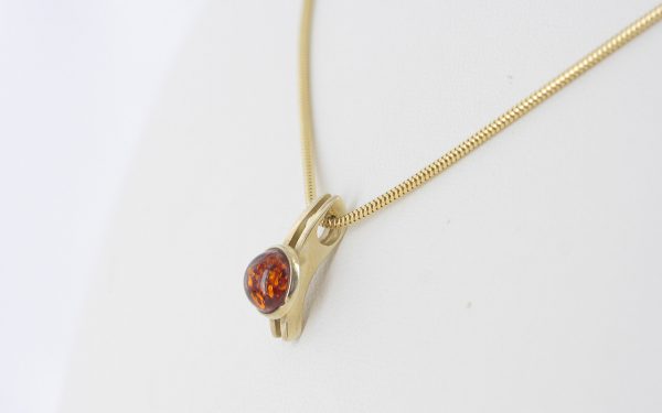 Italian Handmade Unique Elegant Amber Pendant in 9ct solid Gold -GP0081 RRP£135!!!