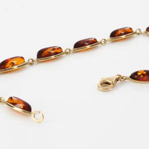 ITALIAN HANDMADE GERMAN BALTIC AMBER BRACELET IN 9CT solid GOLD GBR033-RRP£475!!!