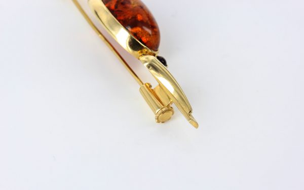 Italian Handmade Elegant German Baltic Amber Brooch in 18ct Gold GB0029 RRP£1000!!!
