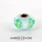 Genuine Trollbeads Handmade Unique Murano Glass- Ice Blue Flower 61167 RRP£35!!!
