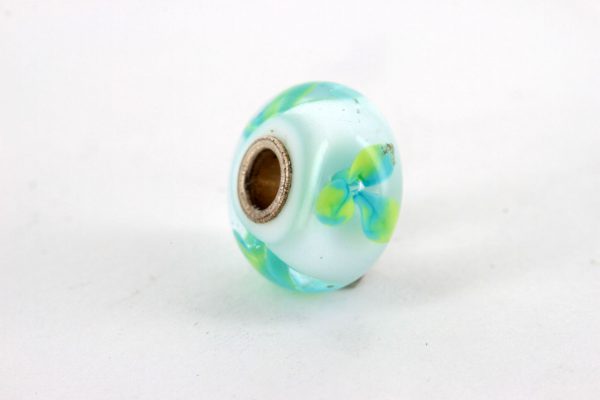 Genuine Trollbeads Handmade Unique Murano Glass- Ice Blue Flower 61167 RRP£35!!!