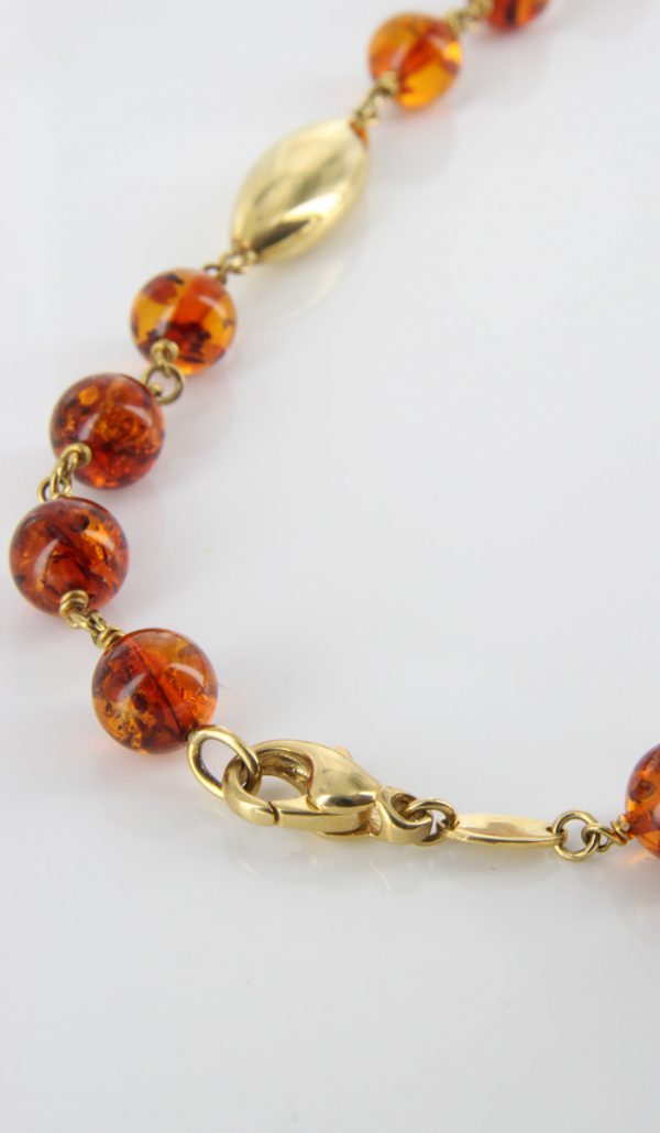 Italian Handmade German Amber Necklace in 18ct solid Gold Setting GN0101 RRP£3500!!!