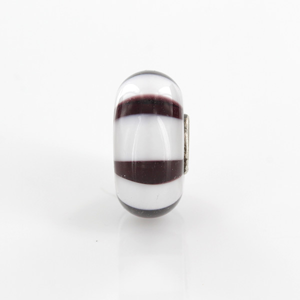 Trollbeads Handmade Murano Glass Charm Black & White Stripes 61304 RRP£30!!!
