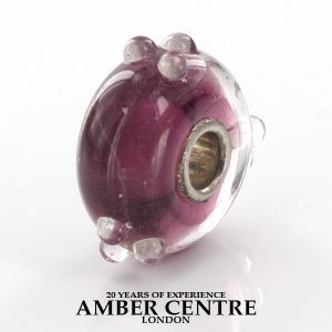 Genuine Trollbeads Murano Glass Charm 925S LAA Purple Flower Bud 61330 RRP£30!!!