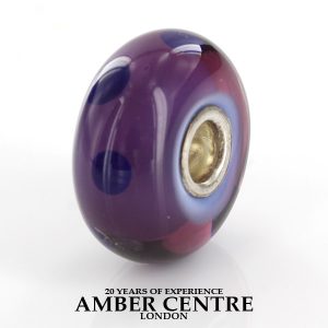 Genuine Trollbeads Murano Glass Silver 925S LAA Charm Purple Dot 61331 RRP£30!!!
