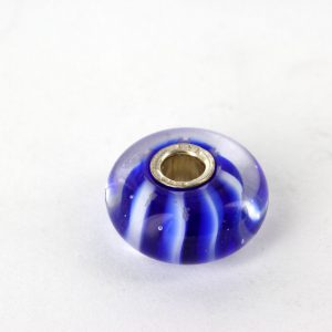 Genuine Trollbeads Handmade Murano Glass Retired - Blue Stripes 61360 RRP£30!!!