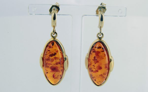 Italian Hand Made 18ct solid Gold Earrings with German Baltic Amber GE0146 RRP£1000!!!