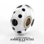 GeniuneTrollbeads Handmade Murano Glass Charm Black Spots 61400 RRP£30!!!
