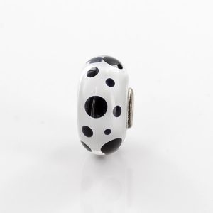 GeniuneTrollbeads Handmade Murano Glass Charm Black Spots 61400 RRP£30!!!