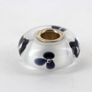 Genuine Trollbeads Handmade Murano Glass- Black Flower 64xxx-23 RRP£35!!!