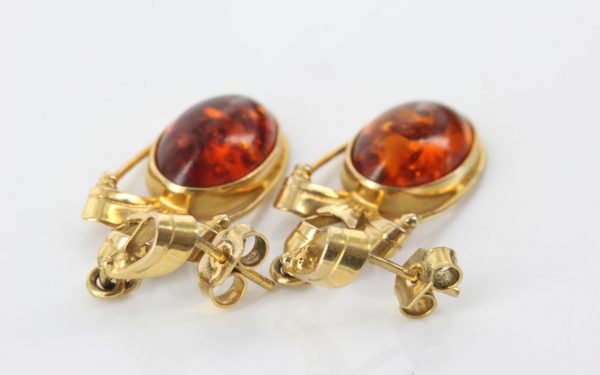 Italian Made Genuine Baltic Amber 18ct Gold Earrings GE0143 RRP£950!!!