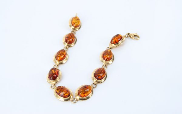 ITALIAN MADE UNIQUE GERMAN BALTIC AMBER BRACELET IN 18CT solid GOLD -GBR101 RRP£2450!!!