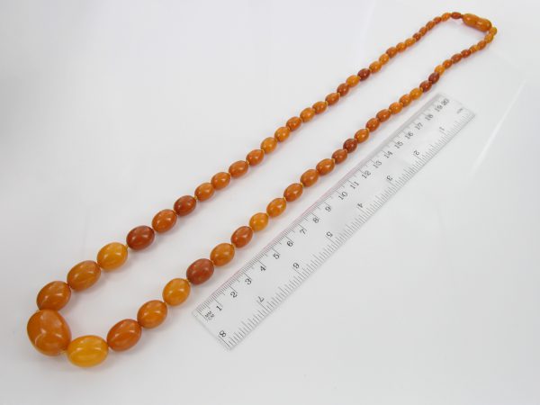 Antique German Baltic Amber Unique Butterscotch Beaded Necklace A0132 RRP£3950!!!