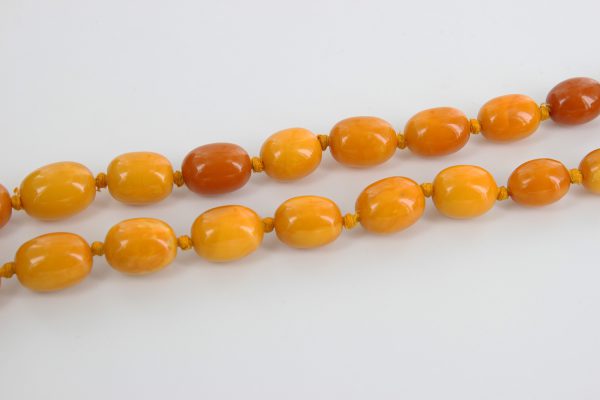 Antique German Baltic Amber Unique Butterscotch Beaded Necklace A0133 RRP£9950!!