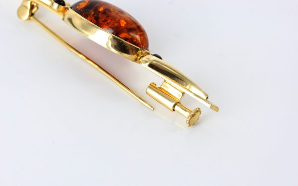 Italian Handmade Elegant German Baltic Amber Brooch in 18ct Gold GB0029 RRP£1000!!!