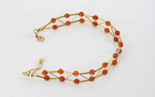 ITALIAN MADE UNIQUE GERMAN BALTIC AMBER BRACELET IN 18CT solid GOLD -GBR102 RRP£1450!!!