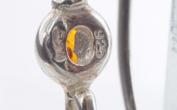GERMAN BALTIC AMBER HANDMADE HEART EARRINGS 925 SILVER E0042 RRP£25!!!