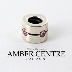 Pandora Barrel Charm with Pink Cubic Zirconia 925 ALE 790172PCZ RRP£50!!