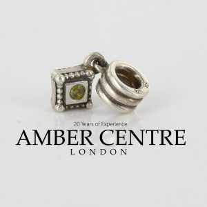 Genuine PANDORA Silver and Green Zirconia Square Dangle Charm 790254GCZ RRP£50!!