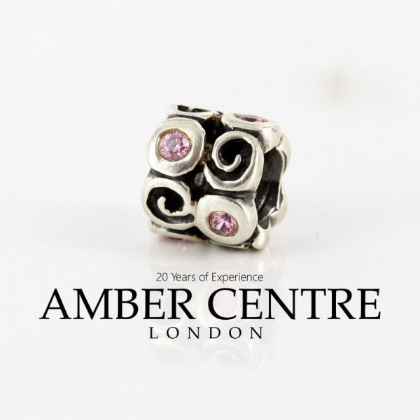 Pandora Genuine Unique Silver Charm - Pink Zirconia Swirl - 790263PCZ RRP£55!!!