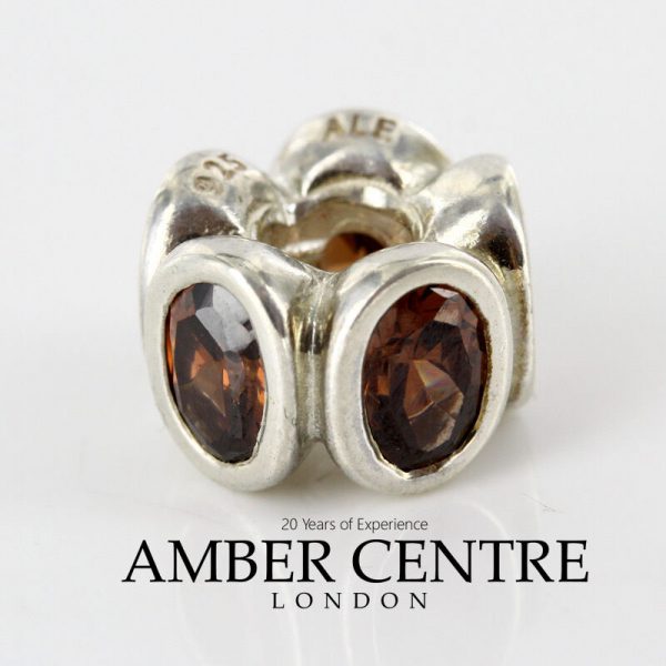 Pandora Genuine 925 ALE Silver BROWN OVAL LIGHTS Charm - 790311BCZ RRP£65!!!