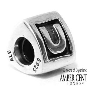 Genuine Pandora Silver 925 ALE Charm - Letter U - 790323U RRP£30!!!