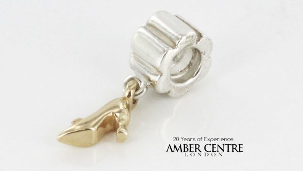 Genuine Pandora Retired 925 Silver Charm -14ct GOLD STILETTO- 790349 RRP £145!!!