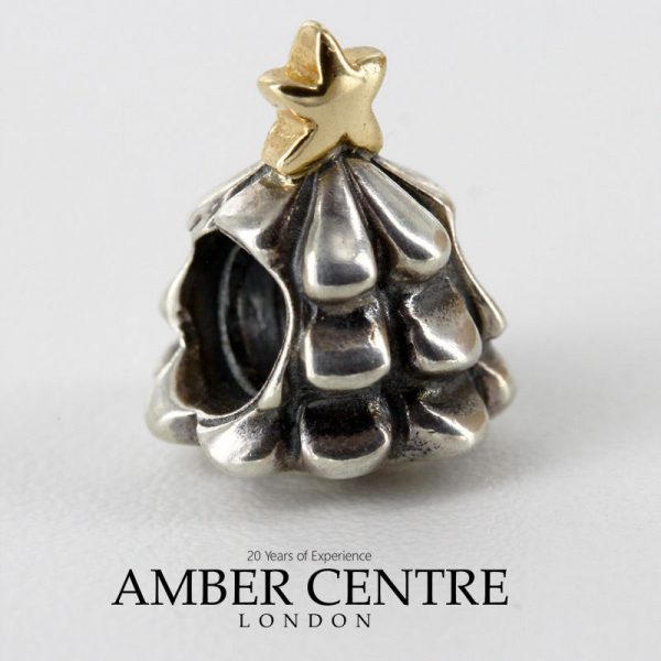 Genuine Pandora Silver & 14ct Gold Charm - Christmas Tree- 790365 RRP£95!!!