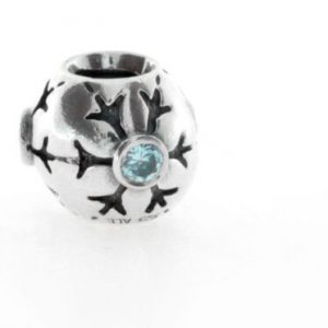 Pandora Genuine 925 ALE AQUA ZIRCONIA SNOWFLAKE Charm - 790367CZA RRP£65!!!