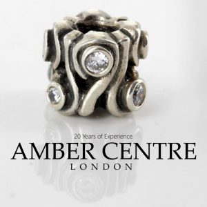 Pandora Genuine 925 ALE Silver ZIRCONIA OCEAN WAVE Charm - 790369CZ RRP£65!!!