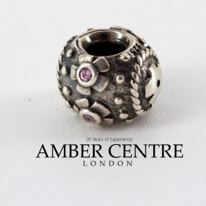 PANDORA Genuine 925 ALE Silver Pink Zirconia Decorative Charm 790390PCZ RRP£65!!