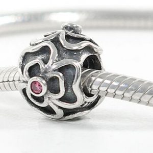 PANDORA Genuine Silver and Pink Zirconia Floral Lattice Charm 790413CZS RRP£60!!!